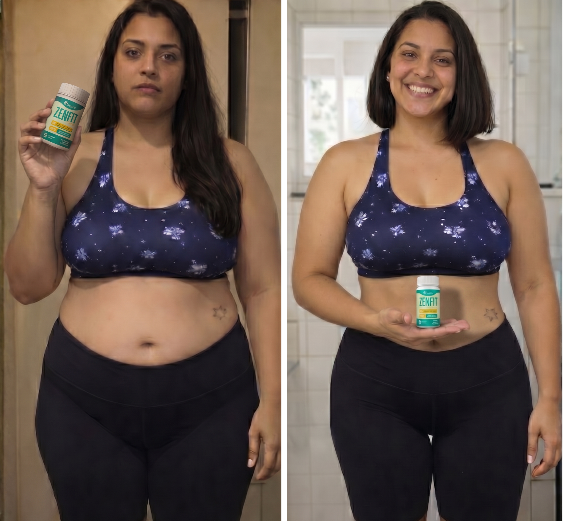 luisa antes e depois de tomar zenfit caps