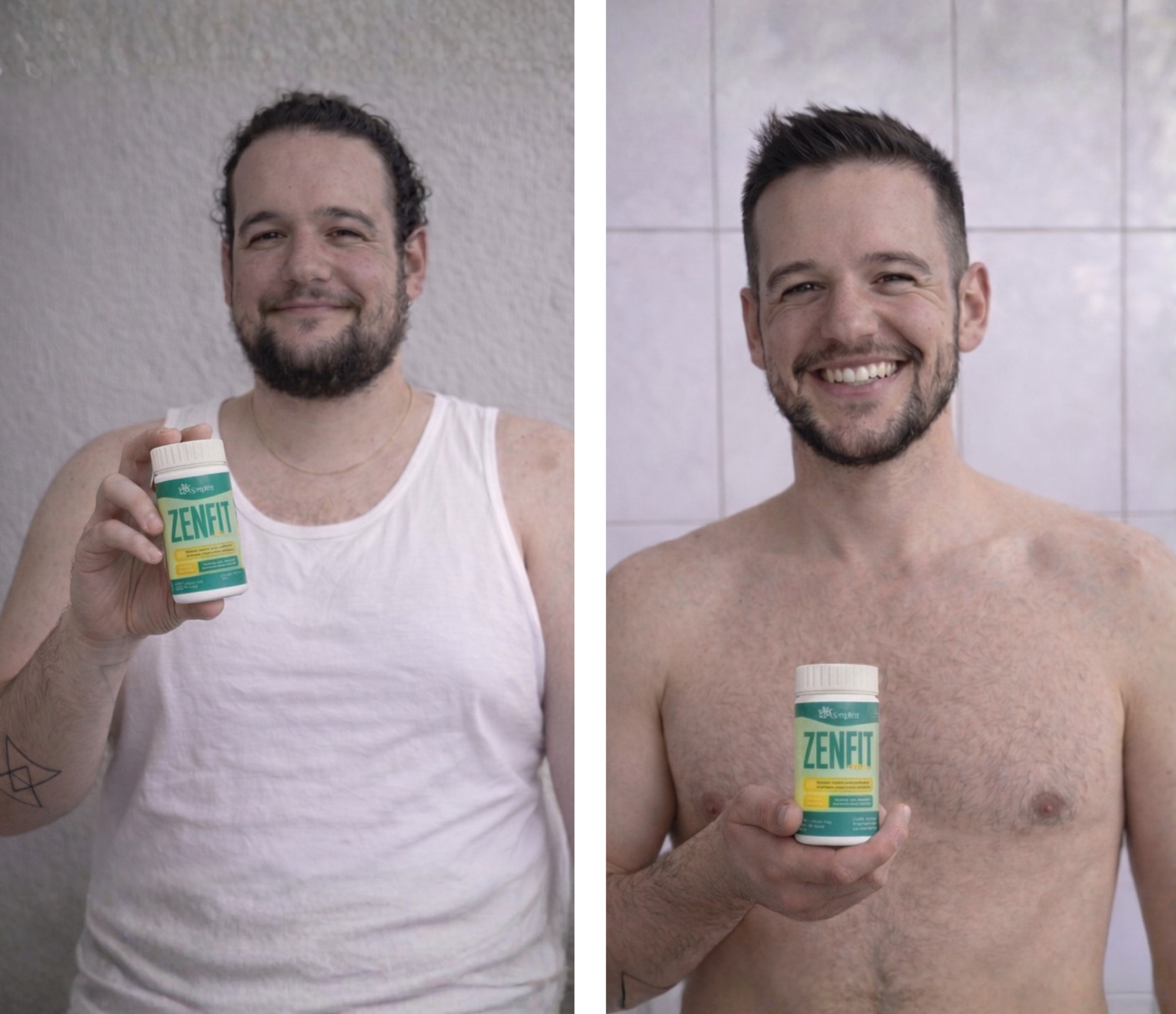 paulo antes e depois usando zenfit caps